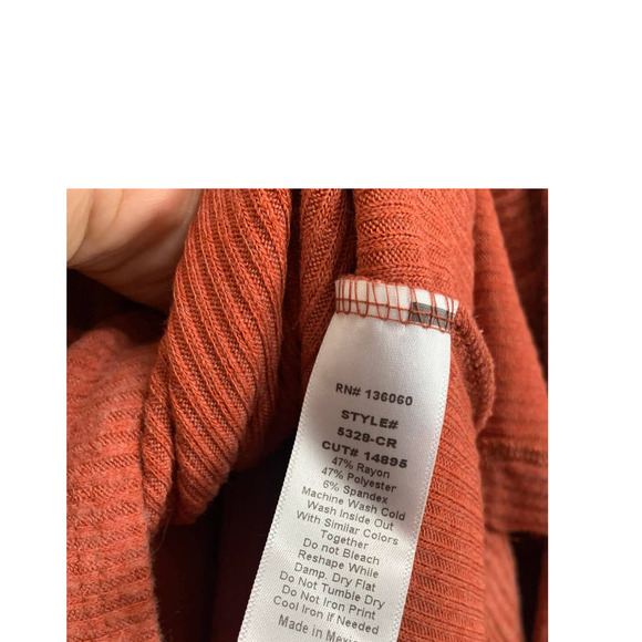 PST by Project Social T Wren Cozy Rib Hoodie in Orange Size XS NEW - Picture 2 of 3